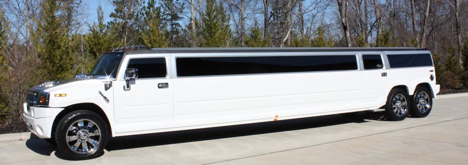 Platinum Limo’s White Stretched Hummer Limo with Hardwood Floors